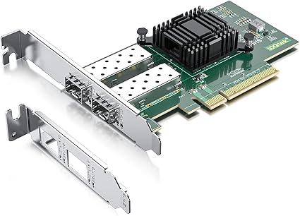 10Gtek for Intel E10G42BTDA 82599ES Chip 10GbE Ethernet Converged Network Adapter X520-DA2/X520-SR2, PCI-E X8 Dual SFP+ Port