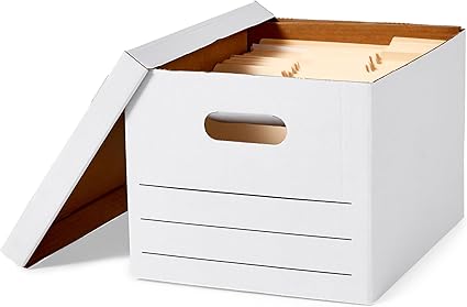 Amazon Basics Basic Duty Storage/Filing Boxes with Lift-Off Lid - Legal/Letter Size, 20-Pack