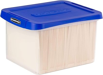 Bankers Box Heavy Duty Plastic File Storage Box with Hanging Rails, Letter/Legal, 1 Pack (0086205)