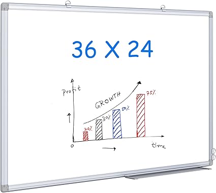 Magnetic White Board, maxtek Whiteboard for Wall Mounted, Lightweight Hanging Whiteboard for Home Office School (36x24inch, White)