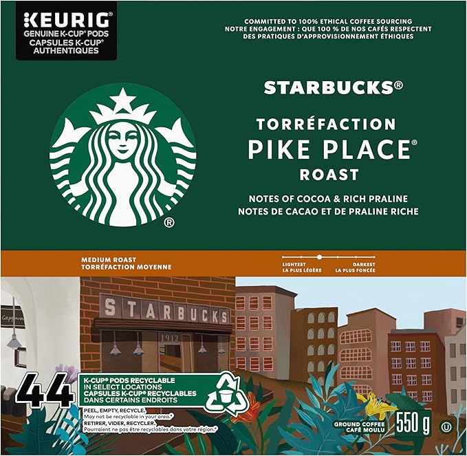 STARBUCKS Pike Place Medium Roast Keurig K-Cup Coffee Pods Pike Place K-Cup Carton, 550 g